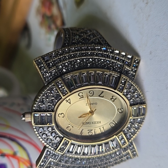 Heidi Daus Gold and Silver Crystal Watch - Picture 2 of 6